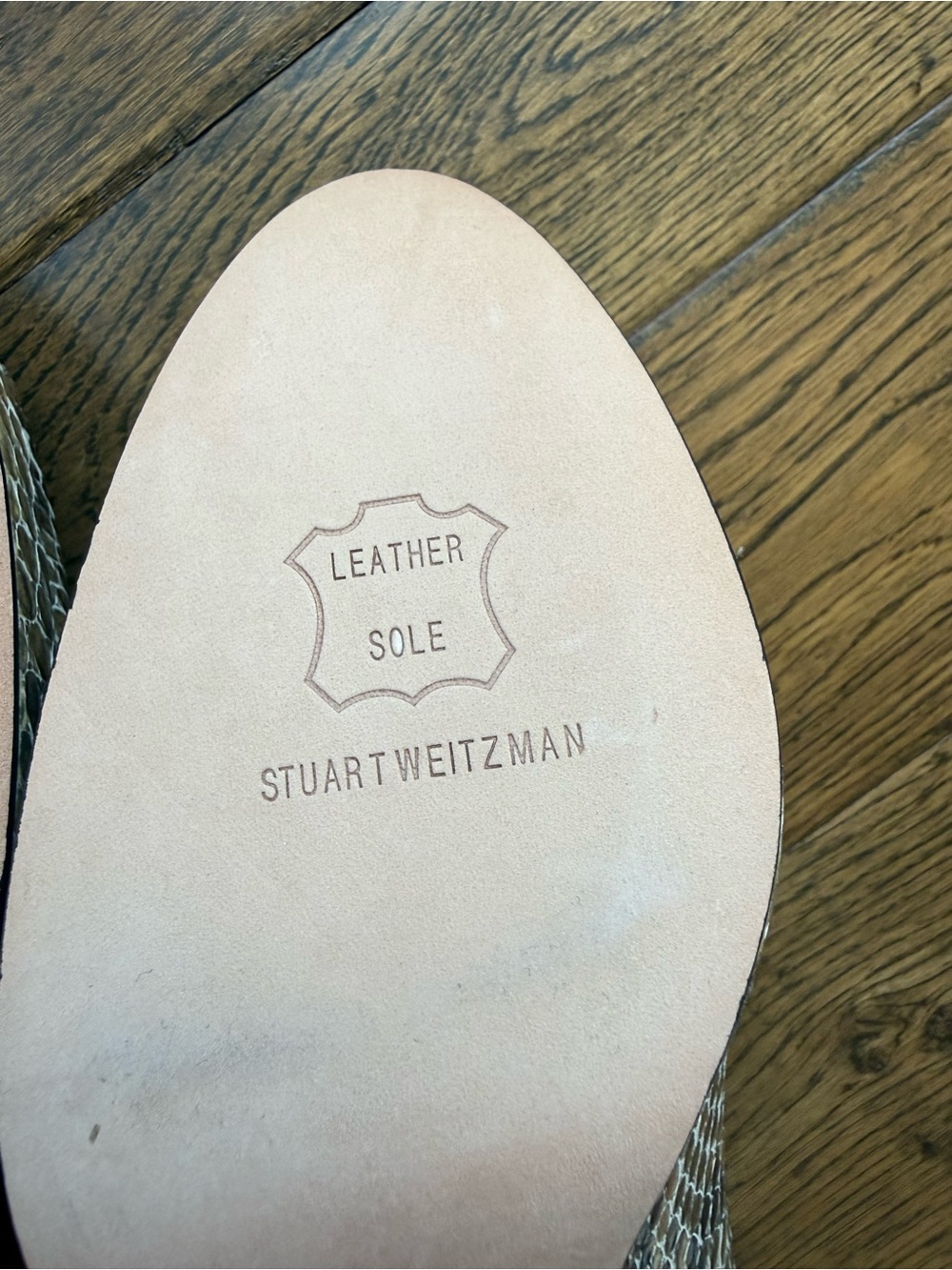 STUART WEITZMAN Plainfield Snake-Print Peep Toe Heels in Neutral Brown - Picture 6 of 8
